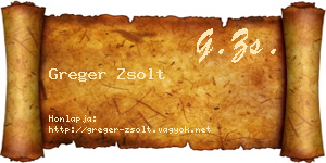 Greger Zsolt névjegykártya